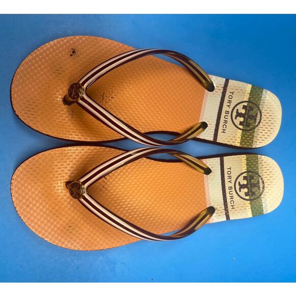 Tori Burch Women Multicolor Flip Flop Sandals 7 Some Fading - Picture 9 of 9